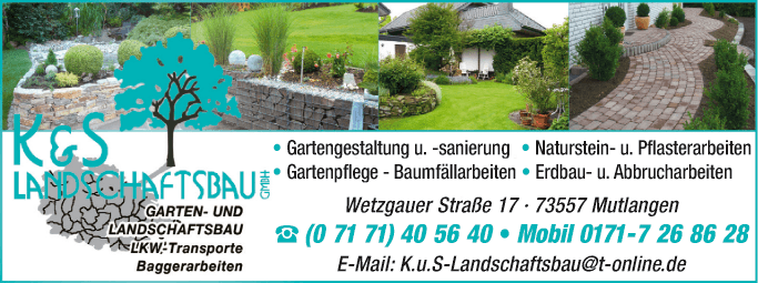 Anzeige K & S Garten u. Landschaftsbau GmbH
