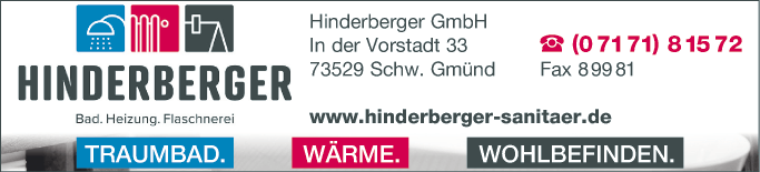 Anzeige Hinderberger GmbH