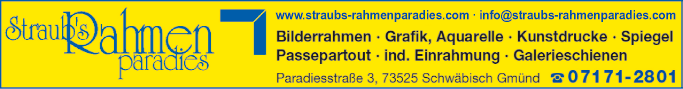 Anzeige Straub's Rahmenpradies