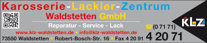 Anzeige Karosserie-Lackierzentrum Waldstetten GmbH