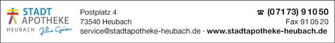 Anzeige Stadt Apotheke Heubach e.K.