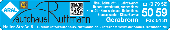 Anzeige Autohaus Ruttmann GmbH