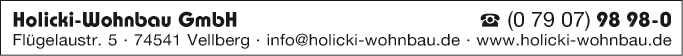 Anzeige Holicki-Wohnbau GmbH