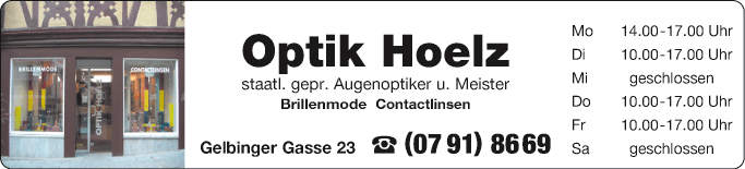 Anzeige Optik Hoelz