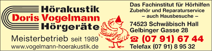 Anzeige Hörgeräte Vogelmann