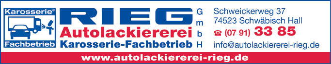 Anzeige Autokarosserie Rieg GmbH