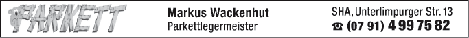 Anzeige Parkett Wackenhut
