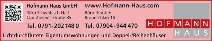 Anzeige Hofmann Haus GmbH