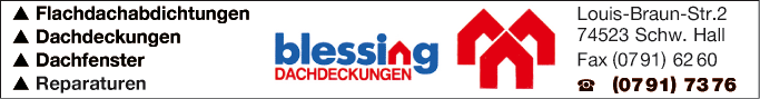 Anzeige Willi Blessing GmbH Dachdeckergeschäft