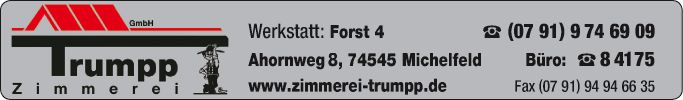 Anzeige Trumpp Zimmerei GmbH