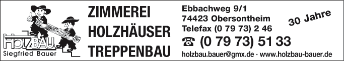 Anzeige Holzbau Siegfried Bauer GmbH