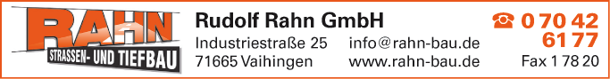 Anzeige Rudolf Rahn GmbH Straßen- und Tiefbau