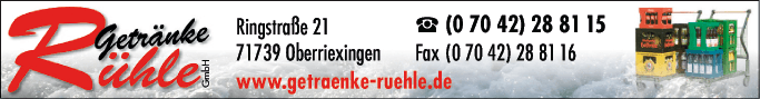 Anzeige Rühle Getränke GmbH