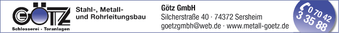 Anzeige Schlosserei Götz GmbH