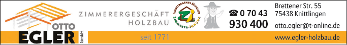 Anzeige Holzbau Egler Otto Zimmergeschäft GmbH