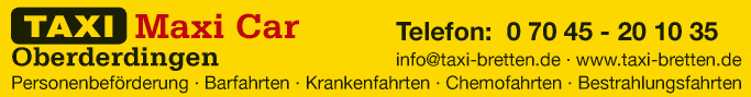 Anzeige Taxi Maxi Car Oberderdingen