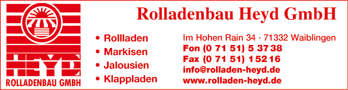 Anzeige HEYD ROLLADENBAU GMBH