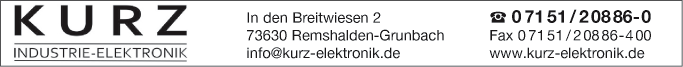 Anzeige Kurz Industrie-Elektronik GmbH