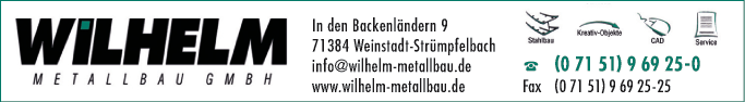 Anzeige Wilhelm Metallbau GmbH