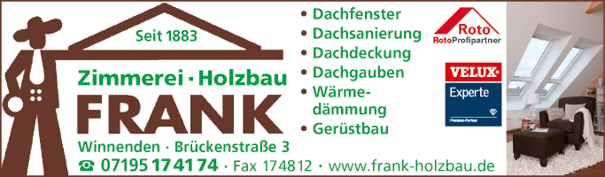 Anzeige Frank Zimmerei & Holzbau GmbH