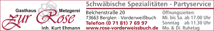 Anzeige Gasthaus Rose