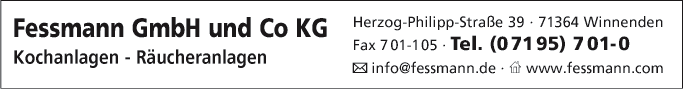 Anzeige Fessmann GmbH und Co KG