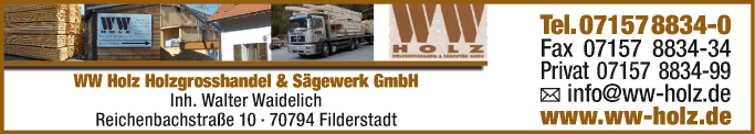 Anzeige WW Holz Holzgrosshandel + Sägewerk GmbH