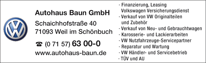 Anzeige Autohaus Baun GmbH