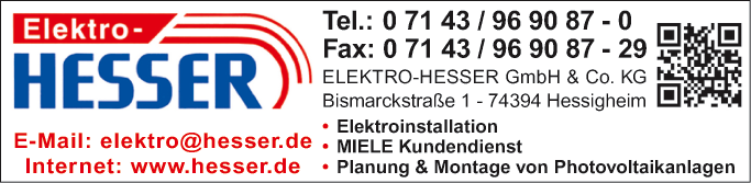 Anzeige Elektro-HESSER GmbH & Co. KG Markus Hesser