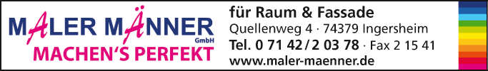 Anzeige Maler Männer GmbH