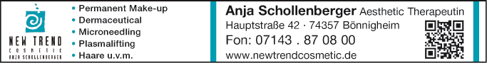 Anzeige Kosmetikstudio Schollenberger Anja