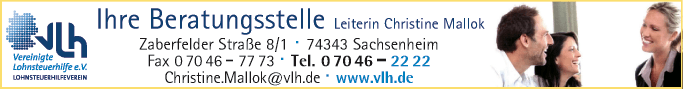 Anzeige Vereinigte Lohnsteuerhilfe e.V.