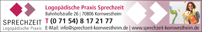 Anzeige Logopädische Praxis Sprechzeit