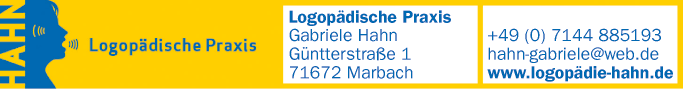 Anzeige Hahn Gabriele Praxis für Logopädie