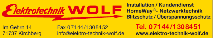 Anzeige Elektrotechnik Wolf