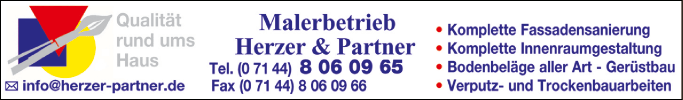 Anzeige Malerbetrieb Herzer & Partner