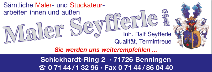 Anzeige Maler Seyfferle GmbH