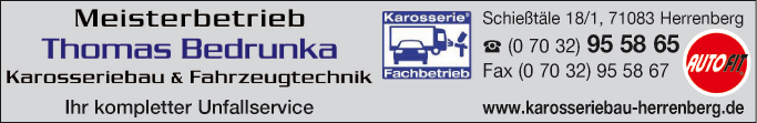 Anzeige Autokarosserie Bedrunka Thomas