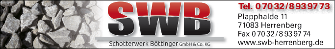 Anzeige SWB Schotterwerk Böttinger GmbH & Co. KG