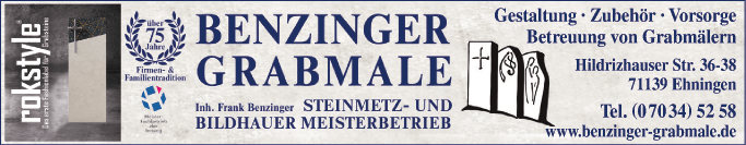 Anzeige Benzinger Grabmale