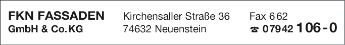 Anzeige FKN Fassaden GmbH & Co. KG