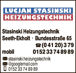 Anzeige Stasinski Heizungstechnik