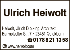Anzeige Heiwolt Ulrich Dipl.-Ing. Architekt