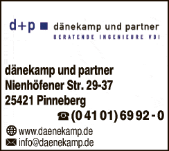 Anzeige d+p Dänekamp u. Partner Beratende Ingenieure VBI Ingenieure