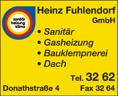 Anzeige Fuhlendorf Heinz GmbH Bauklempnerei san.Install.