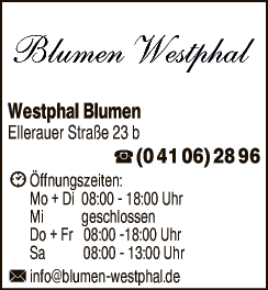 Anzeige Blumen Westphal