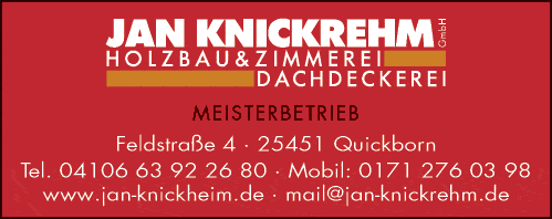 Anzeige Knickrehm GmbH Holzbau & Zimmerei & Dachdeckerei