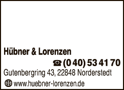 Anzeige Hübner & Lorenzen