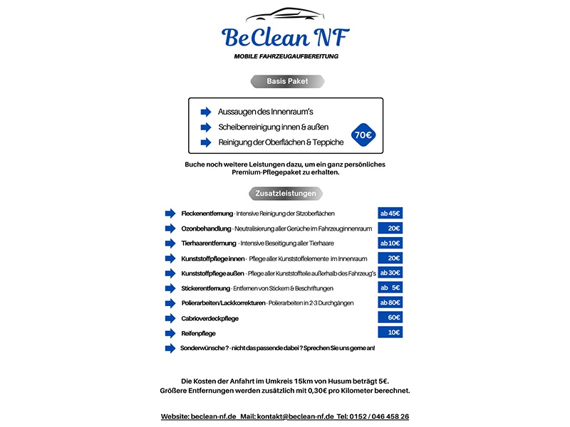 BeClean NF - mobile aus Husum BeClean NF - mobile aus Husum