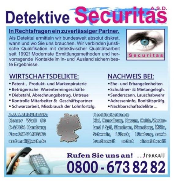 A.S.D. Detektei SECURITAS aus Hamburg